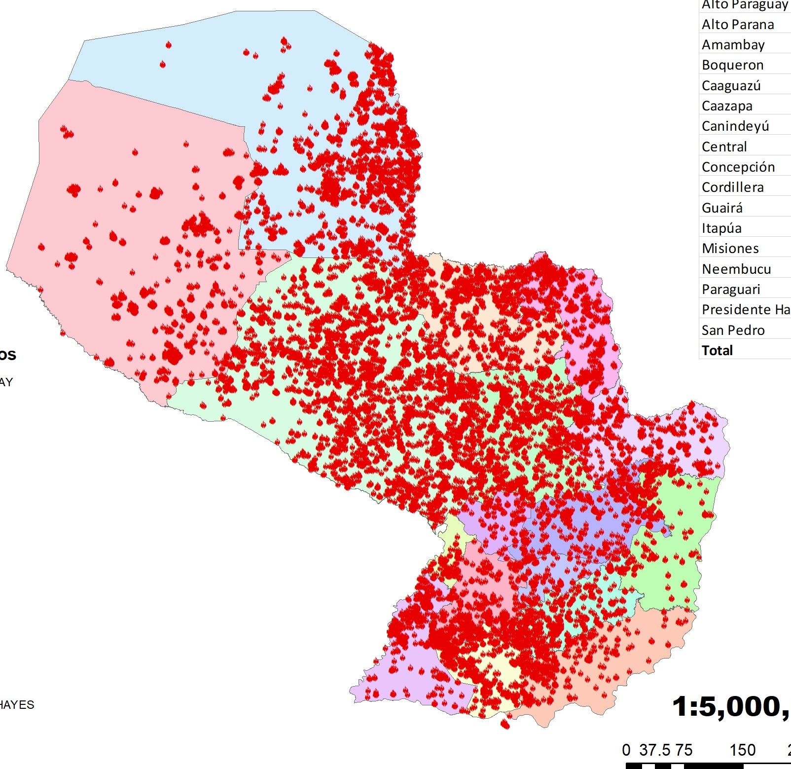 Mapa de calor 2005